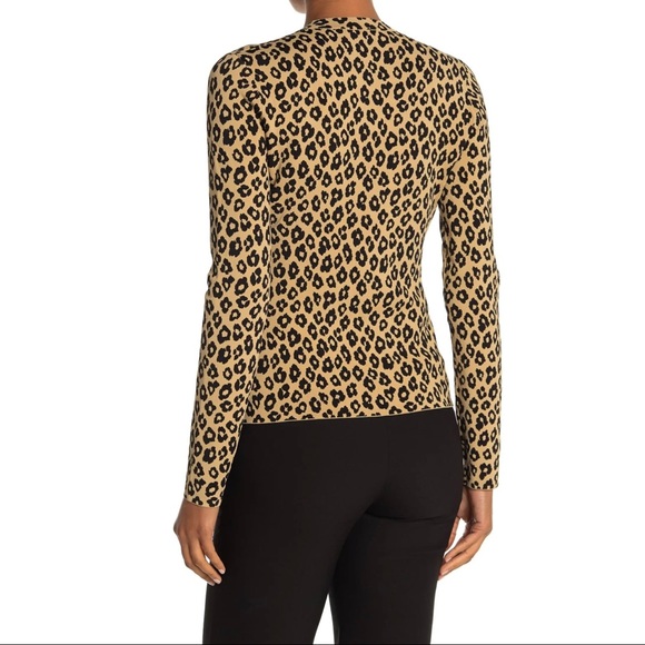 NEW THEORY LEOPARD PRINT BUTTON FRONT CARDIGAN - Picture 6 of 7